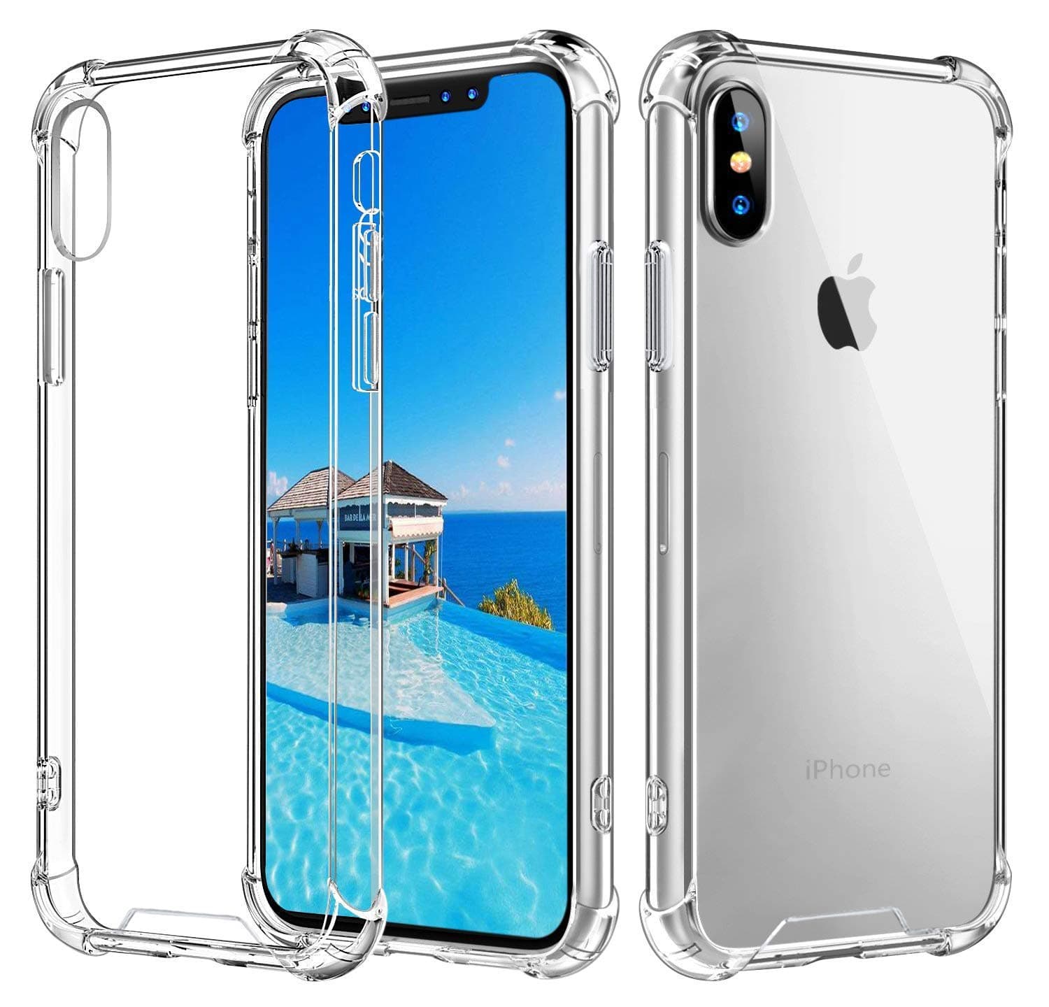 Vproof iPhone Xs Max Case, [Crystal Clear] Case Cover Slim Shock-Absorption with Corner Protective Bumper, Hard Clear PC Back Shell + Reinforced Soft TPU Frame for Apple iPhone Xs Max 6.5 Inch 2018