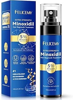 5% Minoxidil for Men and Women Hair Growth, Minoxidil Spray For Beard Growth Serum, Combat Hair Thinning and Loss, Strengthen Regrowth Treatment 3.38 Fl Oz