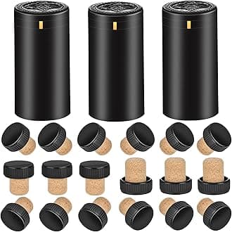 PVC heat shrink capsules 40 count matte black and 40 Pcs bottle seal cork, wine shrink wrap sleeves caps tops wine bottle corks capsules for making cellars and home use