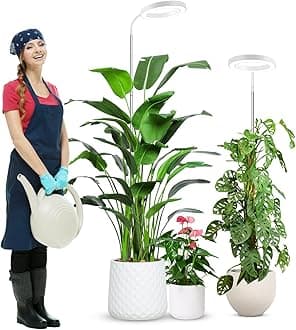 wolezek Grow Lights for Indoor Plants Full Spectrum, 80 LEDs 3 Colors Grow Light, 65in Plant Lights for Indoor Growing with 360°Gooseneck, 6/12/16H Timer, 5 Brightness, Height Adjustable, White Pair