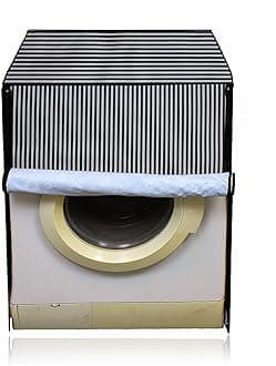Star Weaves Waterproof Front Load Washing Machine Cover Suitable for Bosch 7.5 kg, 8 kg, 9 kg & 10 Kg (Black & White Linner)