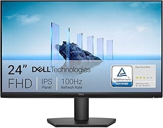 - Dell 24 Monitor - SE2425HM - 23.8-inch Full HD (1920x1080) 16:9 100Hz Display, IPS Panel, 16.70 Million Colors, Anti-Glare, 1 HDMI / 1 VGA Port, TÜV Rheinland 3-Star*, Comfortview Plus - Black