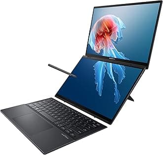 Zenbook Duo Laptop, Dual 14” OLED WUXGA Touch Display, Intel Evo Certified, Intel Core Ultra 7 CPU, Intel Arc Graphics, 16GB RAM, 1TB SSD, Windows 11,UX8406MA-DS76T, Inkwell Gray