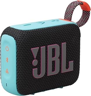 JBL Go 4 - Ultra-Portable, Waterproof and Dustproof Bluetooth Speaker, Big JBL Pro Sound with Punchy bass, 7-Hour Built-in Battery, Made in Part with Recycled Materials (Black & Orange)