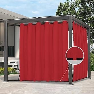 Easy-Going Outdoor Curtains Waterproof Windproof Weatherproof Curtain for Patio, Cabana, Porch, Pergola and Gazebo, Grommet Top and Tab Bottom Drape, 1panel, 110x84 inch, Red