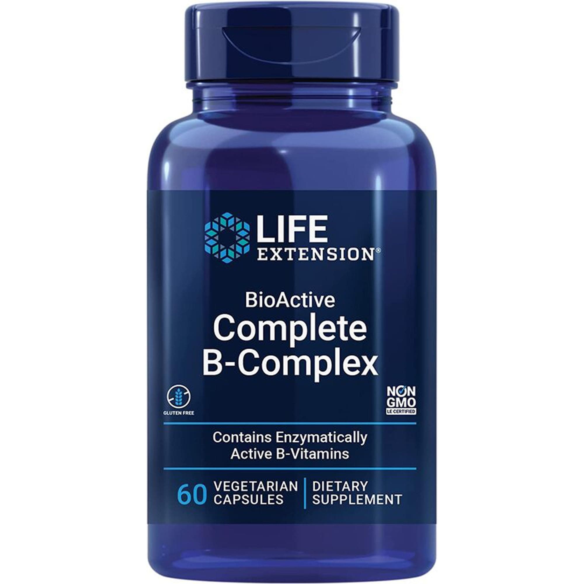 – BioActive Complete B-Complex, 60 Vegan Capsules, Laboratory-Tested, Vegetarian, Gluten-Free, SOYA-Free, Non-GMO