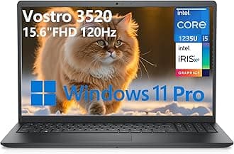 Vostro 3520 3000 15 15.6" FHD 120Hz Business Laptop Computer, 12th Gen Intel 10-Core i5-1235U (Beat i7-1195G7), 16GB DDR4 RAM, 512GB PCIe SSD, 802.11ac WiFi, Bluetooth, Black, Windows 11 Pro