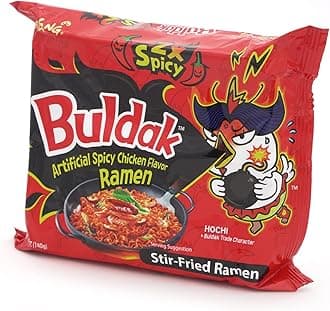 Samyang Buldak Hot Chicken Spicy Ramen Korea Instant Packaged Noodles,4.94 oz,2x Spicy,5 Pack