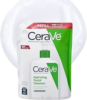 CeraVe Hydrating Facial Cleanser, Moisturizing Face Wash For Dry Skin, Hyaluronic Acid + Ceramides + Glycerin, Hydrating Cleanser For Normal To Dry Skin, 16 Ounce Refill