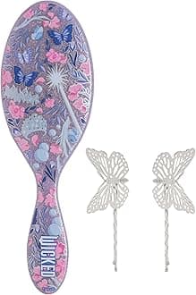 Wet Brush Original Detangler Hair Brush Glinda (Wicked For Good) Kit - Ultra-Soft IntelliFlex Bristles - Detangling Brush Glides Through Tangles For All Hair Types (Wet & Dry) - 1 Brush & 2 Barrettes