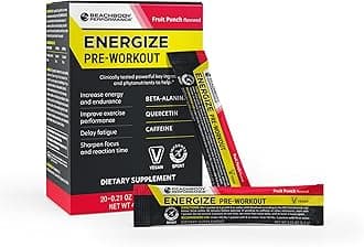 - BODi Energize Pre Workout Powder - Beta-Alanine, Quercetin & Low-Dose Caffeine Formula for Enhanced Energy & Focus, Increase Energy & Endurance Supplement, Fruit Punch, 20 Sticks
