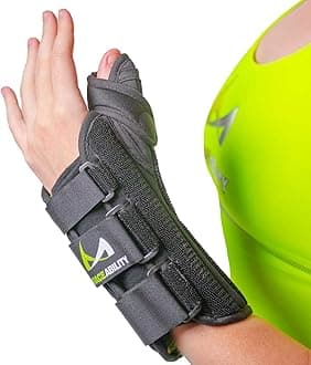 BraceAbility Thumb & Wrist Spica Splint | De Quervain's Tenosynovitis Long Stabilizer Brace for Tendonitis, Arthritis & Sprains Forearm Support Cast (Large - Left Hand)
