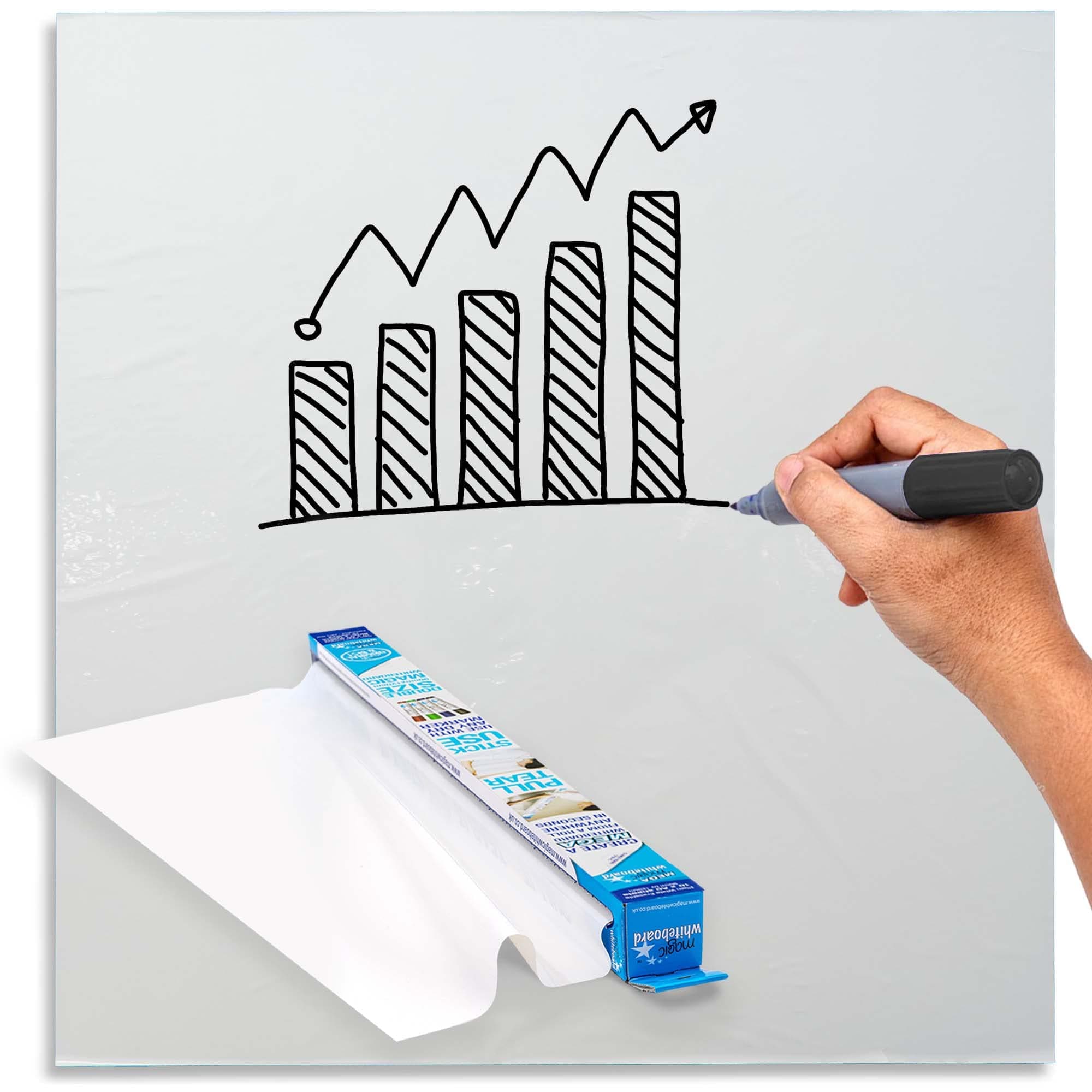 Magic Whiteboard Sheets Stick on Wall - A0 Static & Portable White Board - Large Whiteboard for Walls, Doors, Windows, Fridges, & Glass - Easy Clean, Dry Erase Board for School, Office & Kitchen