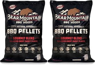 Bear Mountain 20 Pound Bag of Premium All Natural Low Moisture Hardwood Smoky Gourmet Blend Barbecue Smoker Pellets for Outdoor Grilling, 2 Pack