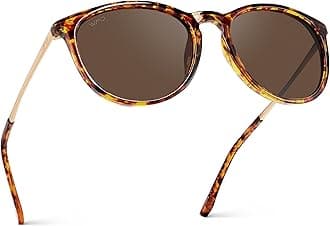 - WearMe Pro Round Polarized Sunglasses for Women - UV400 Protection, Lightweight Frame, Vintage Retro Style