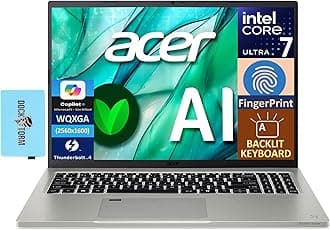 acer Aspire Vero 16 AI Powered Laptop 16.0" IPS WQXGA (> 2K) Display (Intel Core Ultra 7 155U, 16GB LPDDR5X, 1TB PCIe SSD, Intel Graphics, Backlit KB, Fingerprint, Win11Pro) w/DKZ USB Port Expander