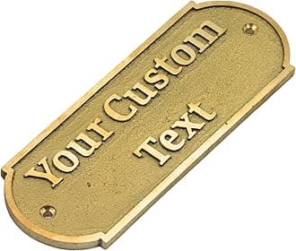 Personalized Your Custom Brass Plaque - Engraved Brass Sign for Business, Office, Door, Wall, Home Decor, Heavy-Duty, Gifts, and Special Occasions