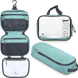 Toiletry Bag Set: Hanging Travel Toiletry Bag + 311 TSA Cosmetic Liquid Bag + Ultralight Accessory Organizer Bag