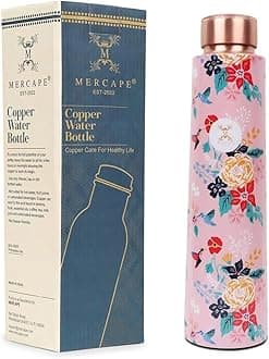 Embrace Wellness Copper Water Bottle - Advanced Leak Proof, Joint Less Design (900ml)