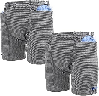 Lmaray Incontinence Care Trousers 2 Packs, Catheter Leg Bag Shorts, Urinary Incontinence Supplies for Men, Compatible with Nephrostomy, Foley, Suprapubic & Biliary Catheters (L(Men's))