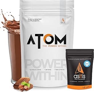 AS-IT-IS ATOM Beginners Whey Choco Hazel Fusion 1kg+ AS-IT-IS Creatine 100g (Combo Pack)