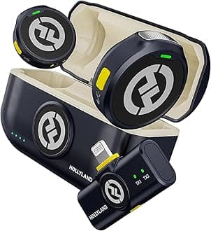 Hollyland Lark M2 Lighting Wireless Microphone - Pin Microphone - Lightweight 9g - 48Khz/24Bit-Lighting Series Microphone for iPhone - Noise Cancelling - 300m Transmission Distance - Vlog Photography (Black)