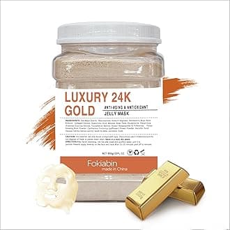 Jelly Mask for Facials, Hydrating & Moisturizing Peel-Off Rubber Gel Face Mask Skin Care for Deep Hydration & Glow, 23 Fl Oz Jar Professional Spa Use for All Skin Types with 24K Gold