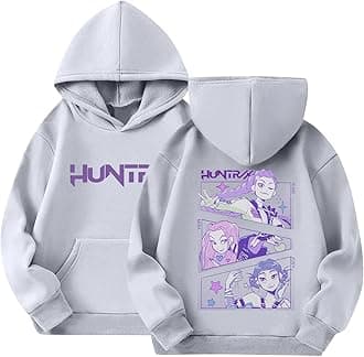 BCFSITNBH Huntrix Hoodies Girls Vintage Y2k Pullover Huntrix Huntr/X Hip Hop Streetwear Oversized Fashion Long Sleeve Hooded Sweatshirt for Kids
