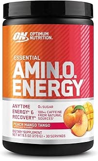 - Optimum Nutrition New Flavor Amino Energy - Pre Workout with Green Tea, BCAA, Amino Acids, Keto Friendly, Green Coffee Extract, Energy Powder - Peach Mango Tango, 30 Servings (Packaging May Vary)