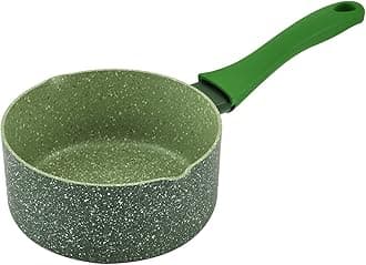 Essentials Granite Milk Pan 16Cm | Granite Coated Pan for Milk | Cast Aluminium Cookware | Green - PR81121