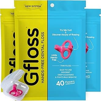 Hands-Free Dental Floss - 120 Count (Pack of 3) + Light Travel Case - Easy to Use, Discreet Flossers for Adults | Travel Floss | Thin Soft Floss | PFAS-Free | Unwaxed