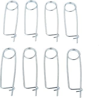 Steel Brooch Shape Cotter Safety Pins Spring Pin， Quick Lock Brooch Locking Fastener for Farm Lawn Garden Hitch (Size:3.2X64mm,8pcs)