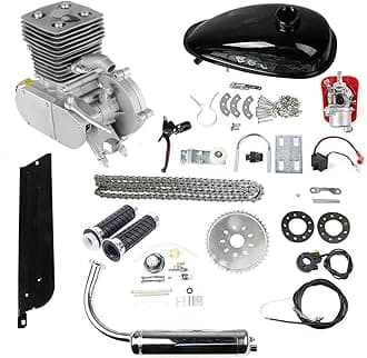 100cc Bicycle Engine Motor Kit, 2 Stroke Motorized Bike Engine Kit Gas Motorized Gasoline Engine Motor Petrol Oil Bicycle Motor Refit Kit for 26" 28" Bike