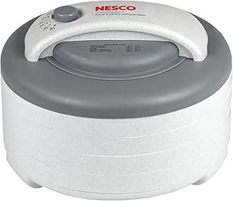 Nesco FD-60 Snackmaster Express Food Dehydrator for Great Jerky and Snacks, 4 Trays, 13.5" X 9.75", white and grey