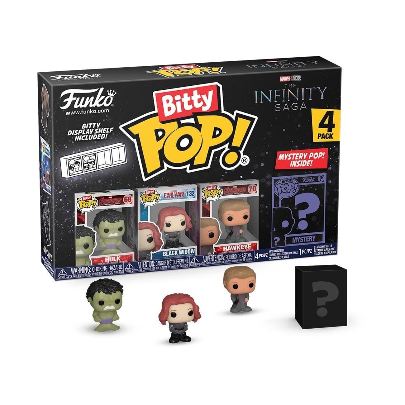Funko Bitty Pop! Marvel - Hulkand A Surprise Mystery Mini Figure - 0.9 Inch (2.2 Cm) - Marvel Comics Collectable - Stackable Display Shelf Included - Gift Idea - Party Bags Stocking