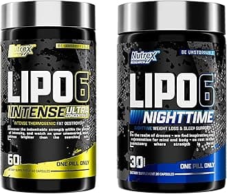 Nutrex Research Lipo 6 Intense and Nighttime AM/PM Bundle