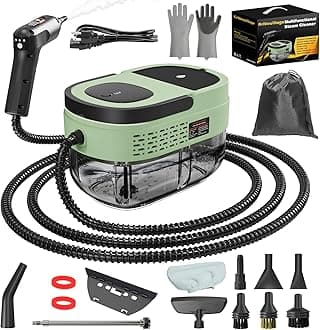 Handheld Steam Cleaner for Home, 2500W High Temperature Pressurized Machine, 1.6L Water Tank, Handle-Controlled Steam Output, Portable Cleaning Steamer for Car, Bed Bugs, Furniture, Grout (Green)