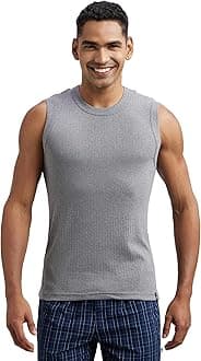 9930 Men's Super Combed Cotton Rib Solid Slim Fit Round Neck Muscle Vest