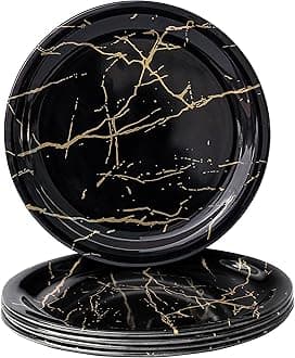 Melamine Marbel Print Snacks/Quarter/Side/Salad Plate Set. Microwave Safe, Bpa Free Unbreakable. for Breakfast, Snacks, Dinner Platter, Parties