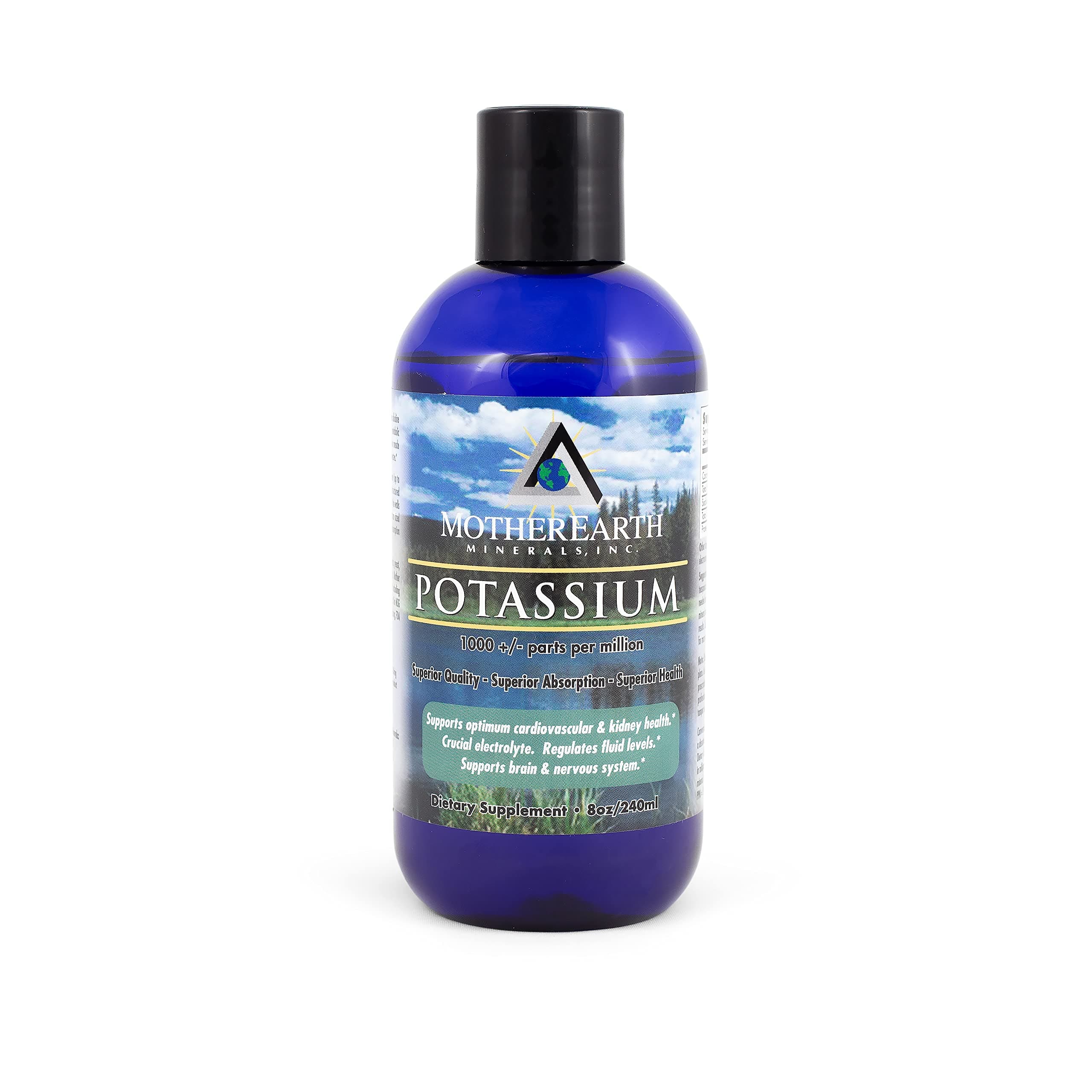 Mother Earth Minerals Ionic Liquid Potassium Supplement – High Absorption Angstrom Potassium Mineral Drops for Electrolyte Balance, Hydration, Nerve & Muscle Support, 8 oz