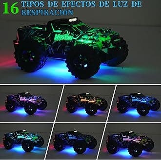 JOYTREKY Remote Control Car - 1:18 High Speed LED Light 25 km/h RC Car with Spray 2.4 GHz All Terrain Offroad Truck Toy 2 Batteries Fast Toy from 3 4 5 6 7 8 Boy Green