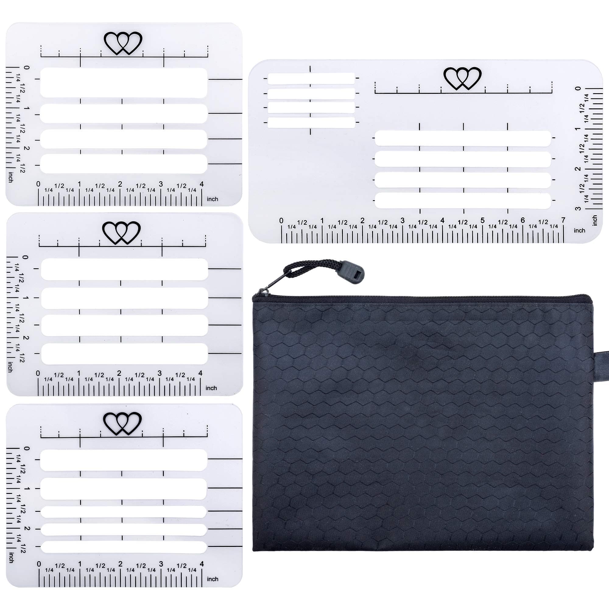 4 Style Envelope Addressing Guide Stencil, Templates Ruler Guide Straight Spacing Line Thank You Card for Mother's Day Valentine's Day Scrapbooking Template Journal Lettering Writing