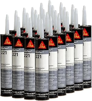 Sikaflex-221 - Aluminum Gray - Multi-Purpose Polyurethane sealant/Adhesive - Creates Permanent Elastic Seal - Sandable/paintable - Non-Corrosive - 10.1 fl. Oz (Pack of 24)