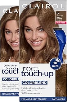 Root Touch-Up by Nice'n Easy Permanent Hair Dye, 6 Light Brown Hair Color, Pack of 2