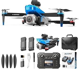 RC Drone with Screen Display Remote Control, 1080P Dual Camera, Speed Adjustment, Altitude Hold, One-Key Takeoff, 3D Flips, 2 Batteries, Hovering, Brushless Motor, APP Control, Plane Copter, LED Lights, Adult Beginners FPV Quadcopter Airplane Helicopter