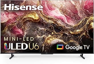 55-Inch Class U6 Series Mini-LED ULED 4K UHD Google Smart TV (55U6K) - QLED, Full Array Local Dimming, Dolby Vision IQ，HDR 10+, VRR Game Mode Plus, 240 Motion Rate, Alexa Compatibility