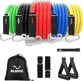 Slovic Resistance Tube [Upto 45 KG] | Resistance Band for Workout | Stretching Band for Exercise Band (11 Pieces Tube Set) | Resistance Bands Set | Gym Equipment for Home Workout | for Men & Women