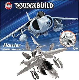 QUICKBUILD Model Aircraft Kits - J6009 Harrier Model Building Kit for Kids 6+, Construction Plane Toys for Boys & Girls - Fighter Jet Planes & Toy Aeroplane Sets, Plane Enthusiast Gifts