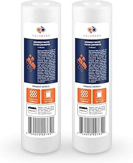 aquaboon2-Pack of 1 Micron 10" Sediment Water Filter Replacement Cartridge for Any Standard RO Unit | Whole House Sediment Filtration | Compatible with DuPont WFPFC5002, Pentek DGD series, RFC