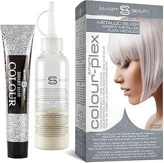 Silver Metallic Hair Dye, Demi Permanent, Silver Toner for Bleached Hair, Plex Anti-Breakage Technology, Cruelty Free, Vegan, for Bleached/Pre-lightened Hair